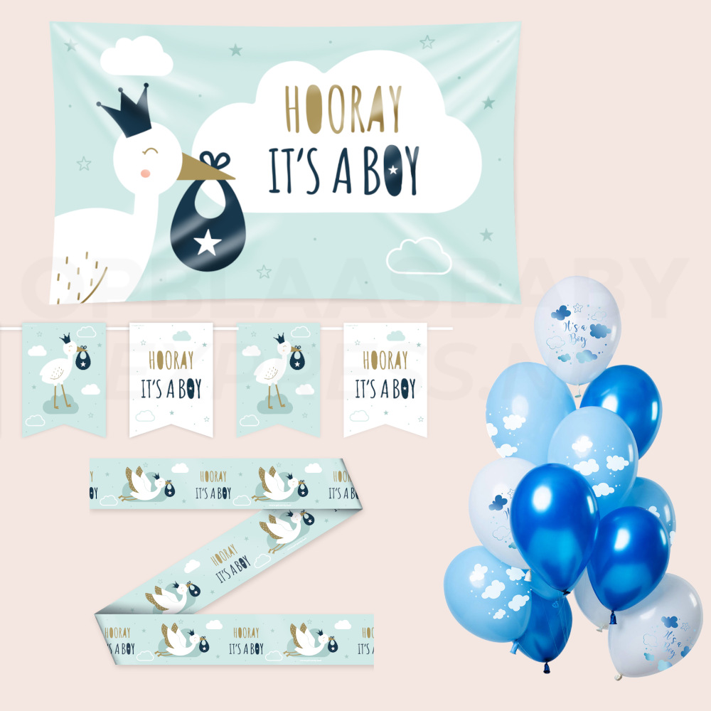 Baby versierpakket jongen ooievaar