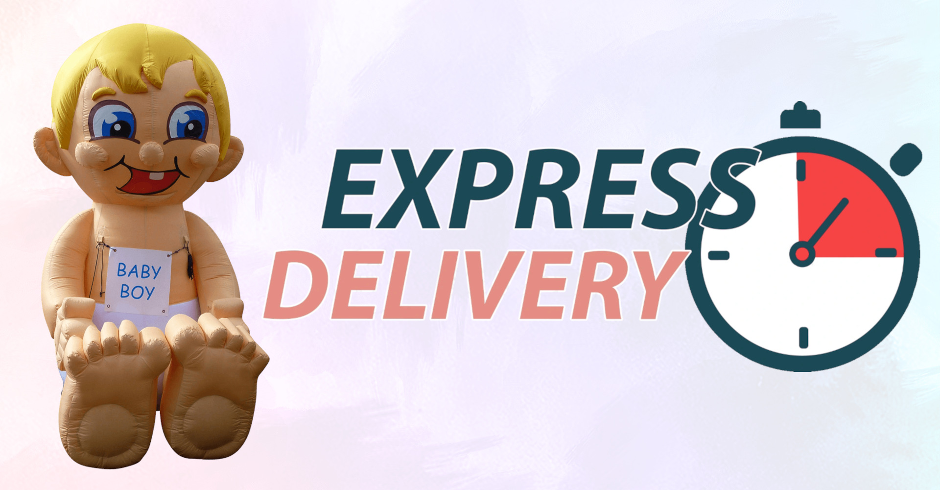Opblaasbaby Express - Express Delivery Baby Cartoon
